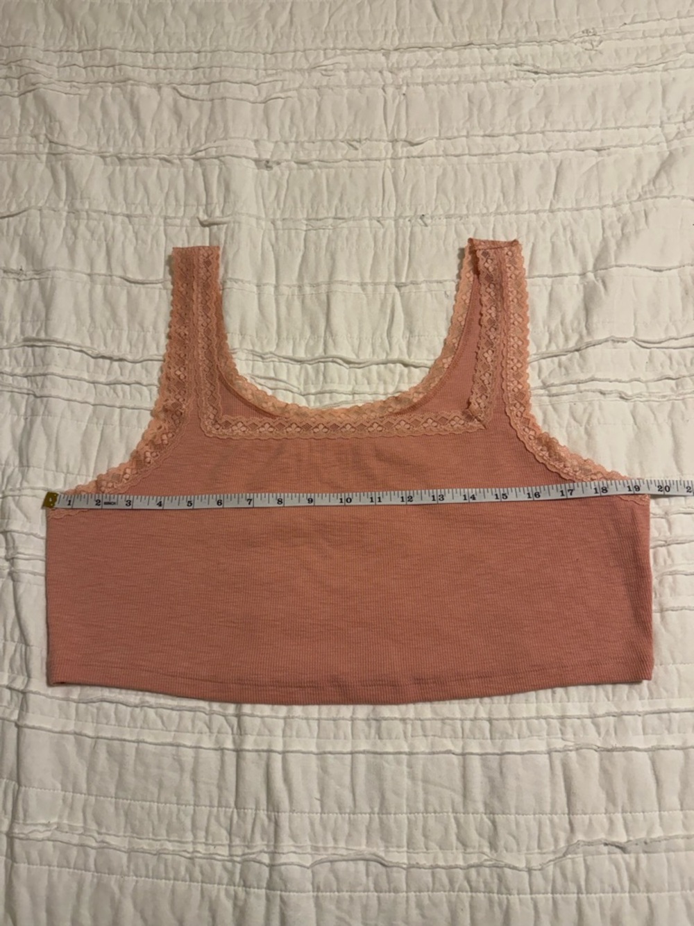 NWT Aeropostale Dusty Coral Lace Trim Cropped Tank Top Size XXL - Picture 6 of 7